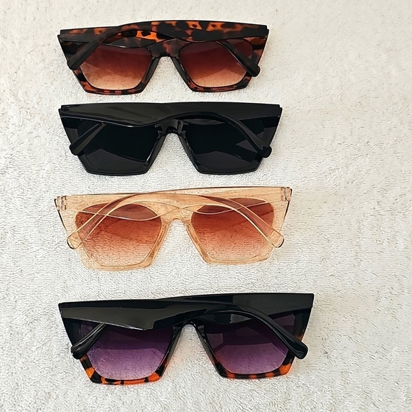 NWT Weewooday 4 Pair Trendy Retro Cat Eye Women's Shell Sunglasses - Picture 5 of 9